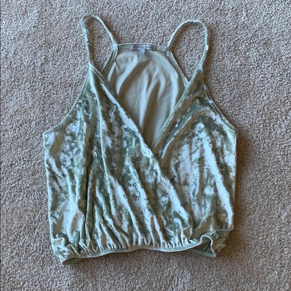 Greenish velvet top